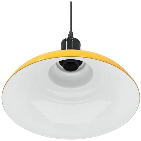 Lampada Sospensione Regolabile E27 Giallo Lucido Ø31 cm Metallo - Foto 9