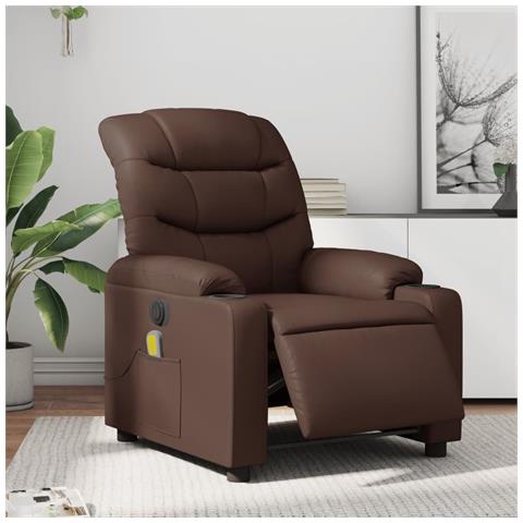 Poltrona Massaggiante Elettrica Marrone in Similpelle - Foto 2