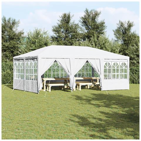 Tendone da festa con 10 pareti bianche 6x4 m PE - Foto 2