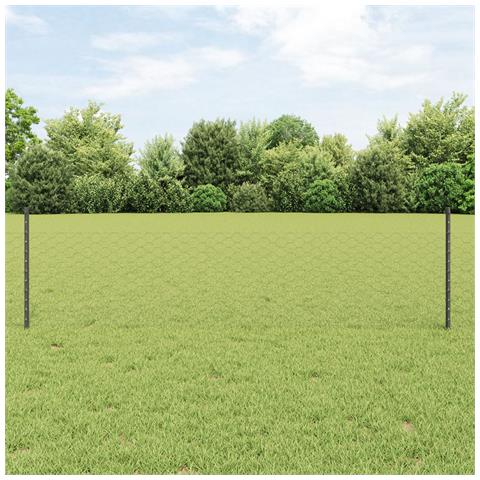 Recinzione esagonale con palo 25 x 0,5 m Grigio Rete - Foto 2