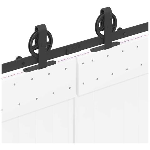 Kit di Binari per Porte Scorrevoli 366 cm Acciaio Nero - Foto 9
