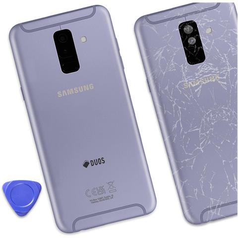 Cover Batteria Originale Per Galaxy A6 Plus Con Adesivo Integrato, Lavanda - Foto 4