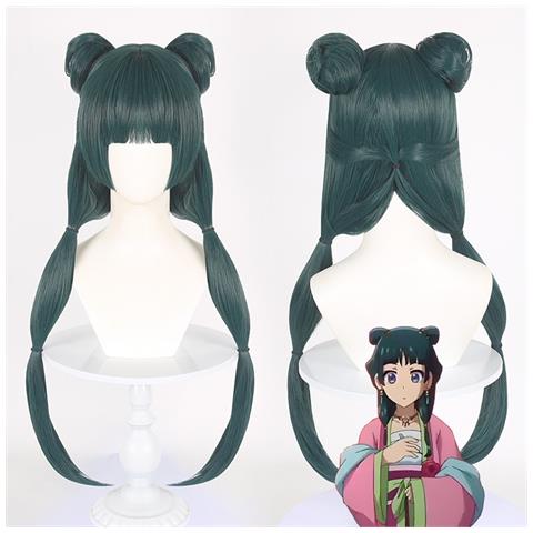 Parrucca Cosplay Anime - Capelli Sintetici Termoresistenti Verde/verdeacqua Per Feste Ed Eventi - Foto 2