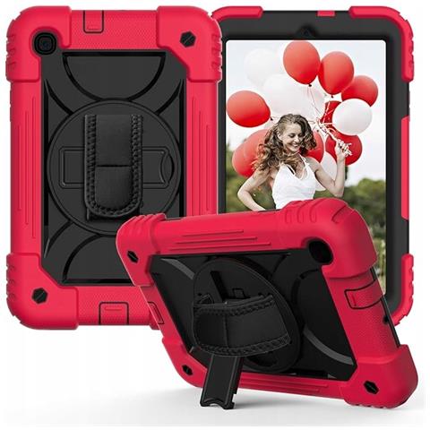 Custodia Per Samsung Galaxy Tab A8 10.5 2022 Con Supporto E Cinturino Rosso - Foto 1