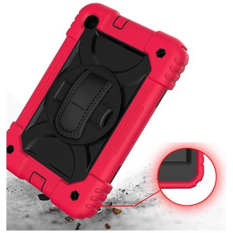 Custodia Per Samsung Galaxy Tab A8 10.5 2022 Con Supporto E Cinturino Rosso - Foto 4