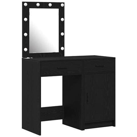 Tavolo da Trucco 2 pcs Nero 50 x 41 x 135 cm Legno multistrato - Foto 1