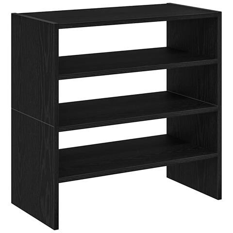 Scarpiere 2 pz Impilabili in Rovere Nero 60x30x30,5 cm - Foto 1