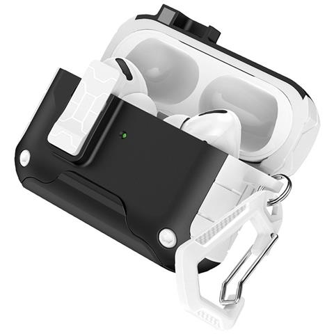 Custodia Protettiva Per Auricolari Bluetooth Compatibile Con Airpods Pro/pro 2 Con Chiusura Magnetica E Supporto Per Telefono White+black - Foto 1