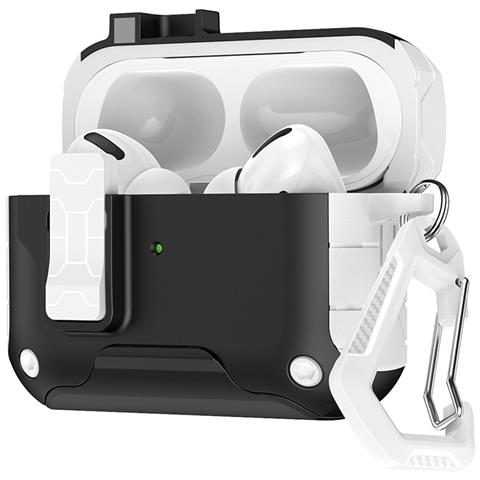 Custodia Protettiva Per Auricolari Bluetooth Compatibile Con Airpods Pro/pro 2 Con Chiusura Magnetica E Supporto Per Telefono White+black - Foto 2