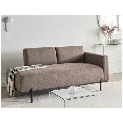 Chaise Longue Savasse Lino Sintetico Marrone Chiaro - Foto 1