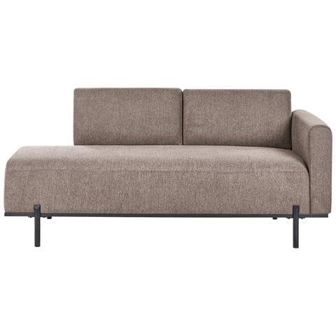 Chaise Longue Savasse Lino Sintetico Marrone Chiaro - Foto 2