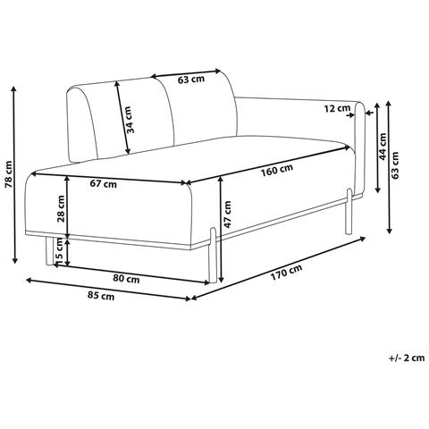 Chaise Longue Savasse Lino Sintetico Marrone Chiaro - Foto 8