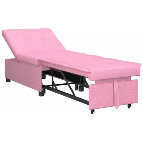 Divano letto Rosa 194 x 67 x 37 cm Tessuto - Foto 1