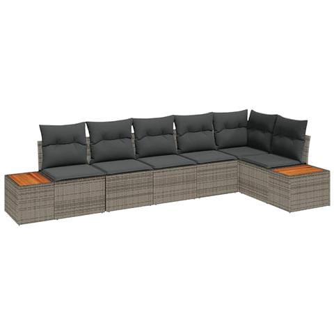 Set Divano da Giardino 6 pcs Grigio 319 x 154 x 85 cm - Foto 1