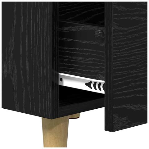 Armadio da Notte Rovere nero 40 x 40 x 66 cm Legno multistrato - Foto 9