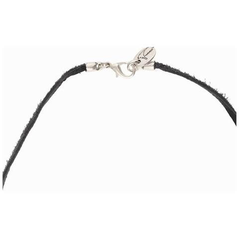 Collana Lunga ""eternal Wave"" In Pelle Nera Placcata Argento - Foto 2
