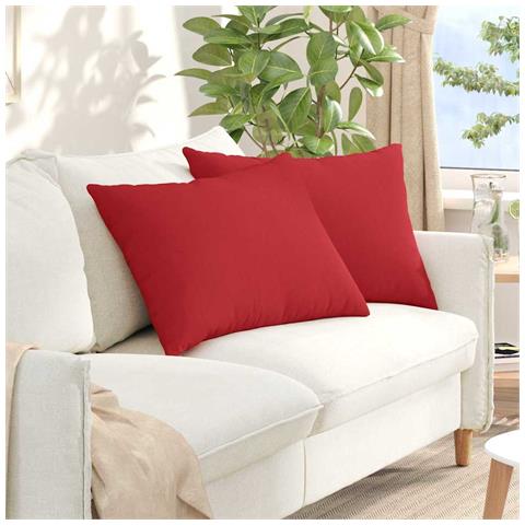 Cuscini da Divano 2 pcs Rosso 70 x 50 cm Tessuto - Foto 2