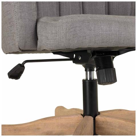 Sedia In Legno E Imbottita Con Ruote Grigie 63x54x40/87h - Foto 8