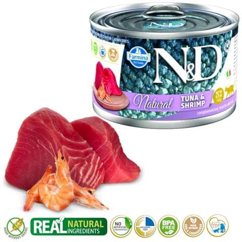 N&d Cat Natural Tonno & Gamberetti - Cibo Umido Per Gatti - 140 G - Foto 1