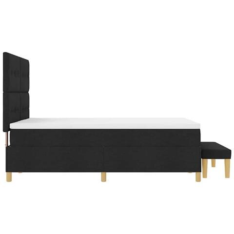 Letto a molle con materasso Nero 140 x 190 cm Tessuto - Foto 9