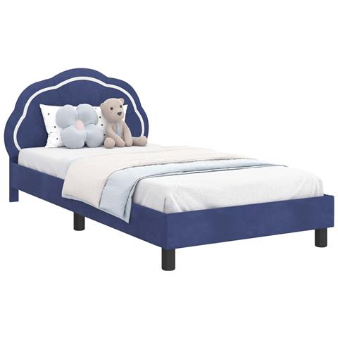 Struttura letto bambini con testata Blu Polizia 90 x 190 cm - Foto 1