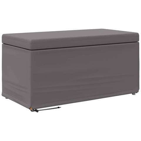 Pouf Grigio Pelle Sintetica e Legno Ingegnerizzato - Foto 1