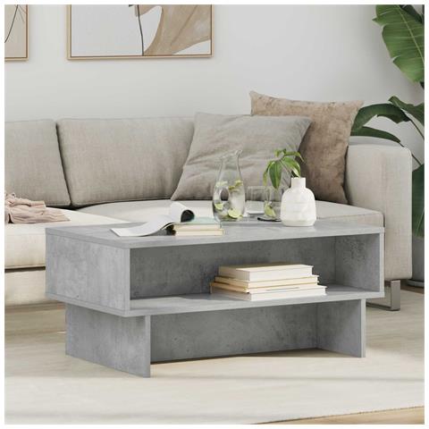 Tavolino da salotto Grigio cemento 80 x 46 x 35 cm - Foto 2