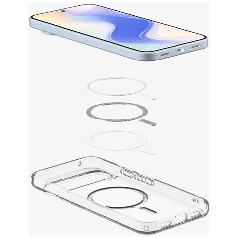 ACS09702 custodia per cellulare 16 cm (6.3") Cover Trasparente, Bianco - Foto 2
