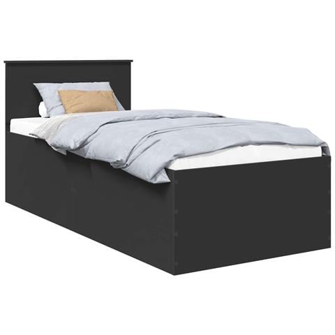 Struttura del letto Nero 75 x 190 cm Legno multistrato - Foto 1