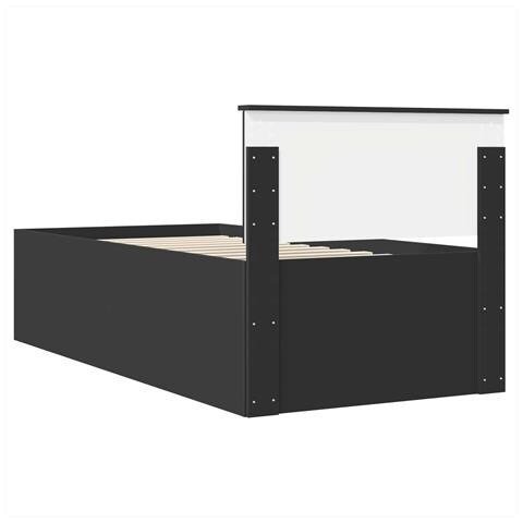 Struttura del letto Nero 75 x 190 cm Legno multistrato - Foto 9