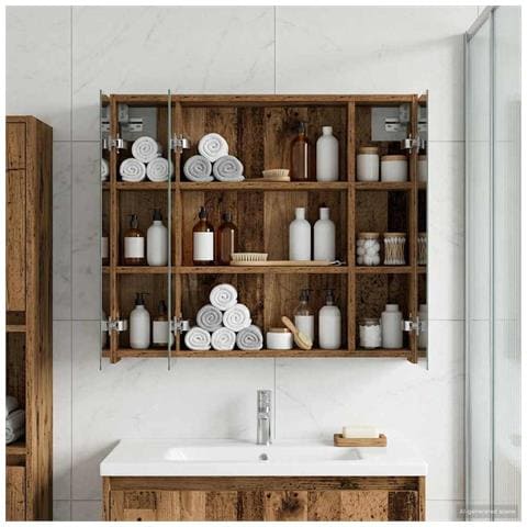 Mobiletto per specchio da bagno Legno vecchio - Foto 2