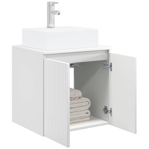 Mobile Lavabo da Parete Bianco Lucido 49,5 x 41 x 62,5 cm - Foto 2