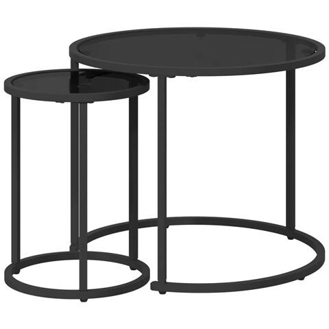 Set di Tavolini da Caffè 2 pcs 55 x 55 x 45 cm acciaio - Foto 1