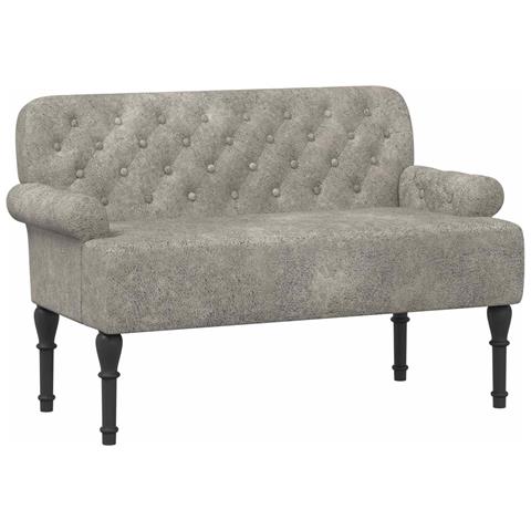 Loveseat con bottoni imbottiti Grigio Chiaro 120 x 65 x 78 cm - Foto 1