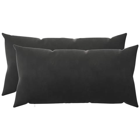 Cuscino con cuscino HEERLEN 2 pz Nero Velluto - Foto 1