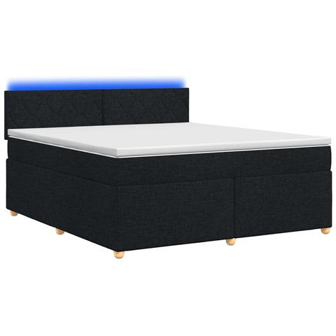 Letto box spring con materasso Nero 160 x 200 cm Tessuto - Foto 1