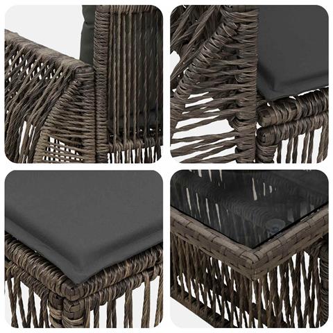 Set Divano da Giardino 7 pz Grigio e Grigio Scuro polyrattan - Foto 2