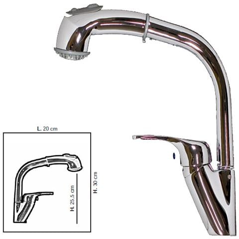 Miscelatore per lavello rubinetto da cucina finitura cromo mod Colorado - Foto 2