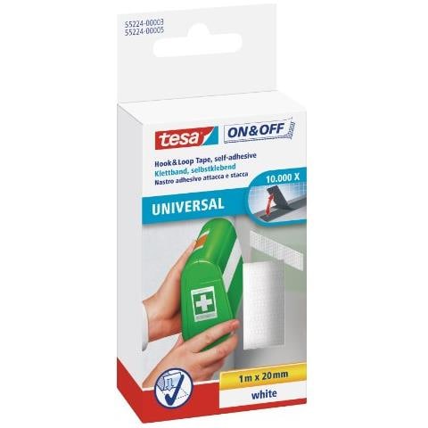 Tesa 84460 Velcro ADES. RETT. 1X20 Bianco - Foto 1