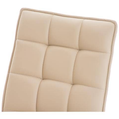 Sgabello da Lavoro Peking, Similpelle | Sgabello Ufficio Imbottito | Sgabello Studio da Scrivania Regolabile e con Ruote Crema - Foto 5