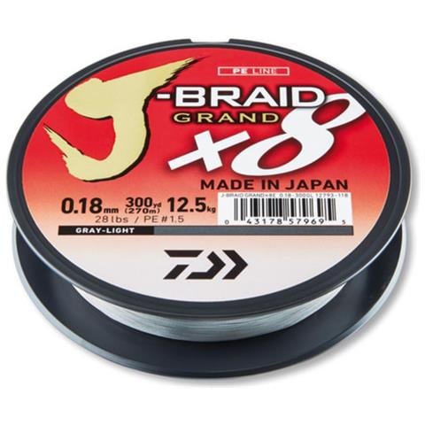 J-braid Gran 8-braid, 135m, 0,06 Millimetri, 5 / 11kg, Grigio Chiaro, Linea Di Pesca Intrecciata, 12.793-006 - Foto 2