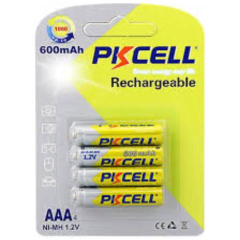 Blister 4 Ministilo Ricaricabili Aaa Ni-mh 600 Mah 1.2v - Foto 1