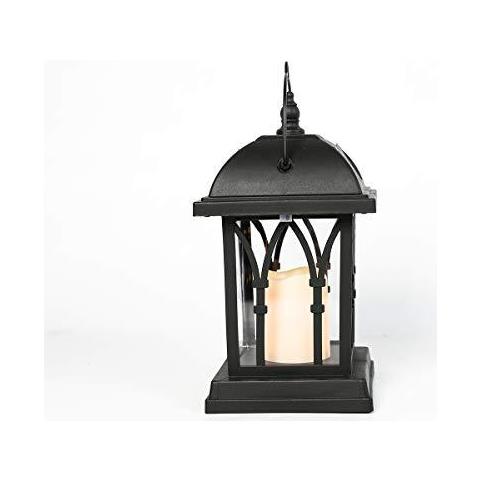 Garden Candle Lantern - Solar Powered - Effetto Flickering - Led Ambra - 27 Centimetri - Foto 2