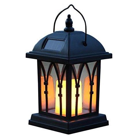 Garden Candle Lantern - Solar Powered - Effetto Flickering - Led Ambra - 27 Centimetri - Foto 1