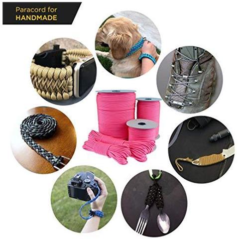 Paracord 550 Del Cavo Dei Paracadute Di Tipo Iii Mil-spec 7 Fili Di Sopravvivenza (sofit Rosa 30 M) - Foto 2