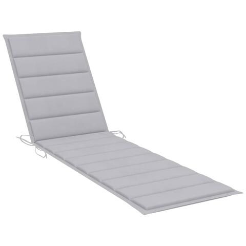 Lettino Prendisole con Cuscino in Massello di Teak Grigio - Foto 2