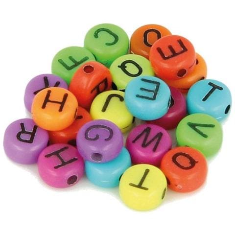 300 Perline Alfabeto 7 Mm - Colori Neon - Foto 1