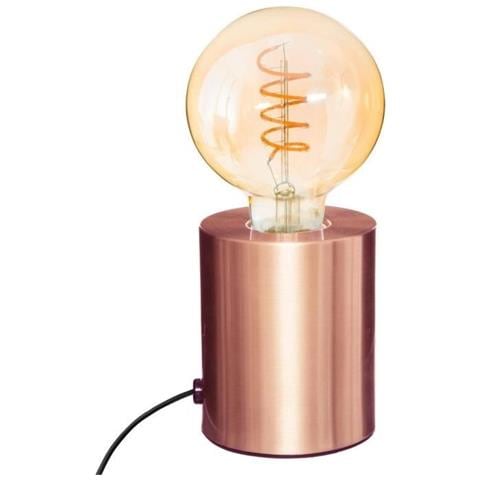 Lampada Con Base In Metallo - Saba - Rame - H 10,5 Cm - Foto 1