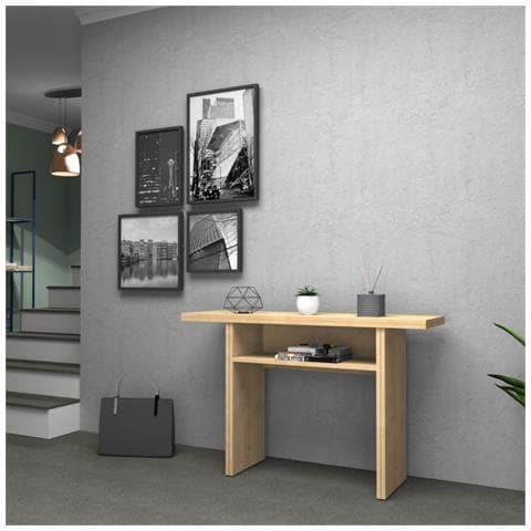 Tavolo Consolle Ripiegabile Ikebana Rovere 120x35 - Foto 2