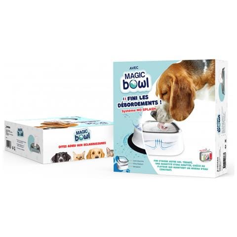 Ciotola Per Animali Domestici - Magic Bowl™ - Per Cani E Gatti - Bianco - Adulto - Non Versa 1,5l - Foto 1